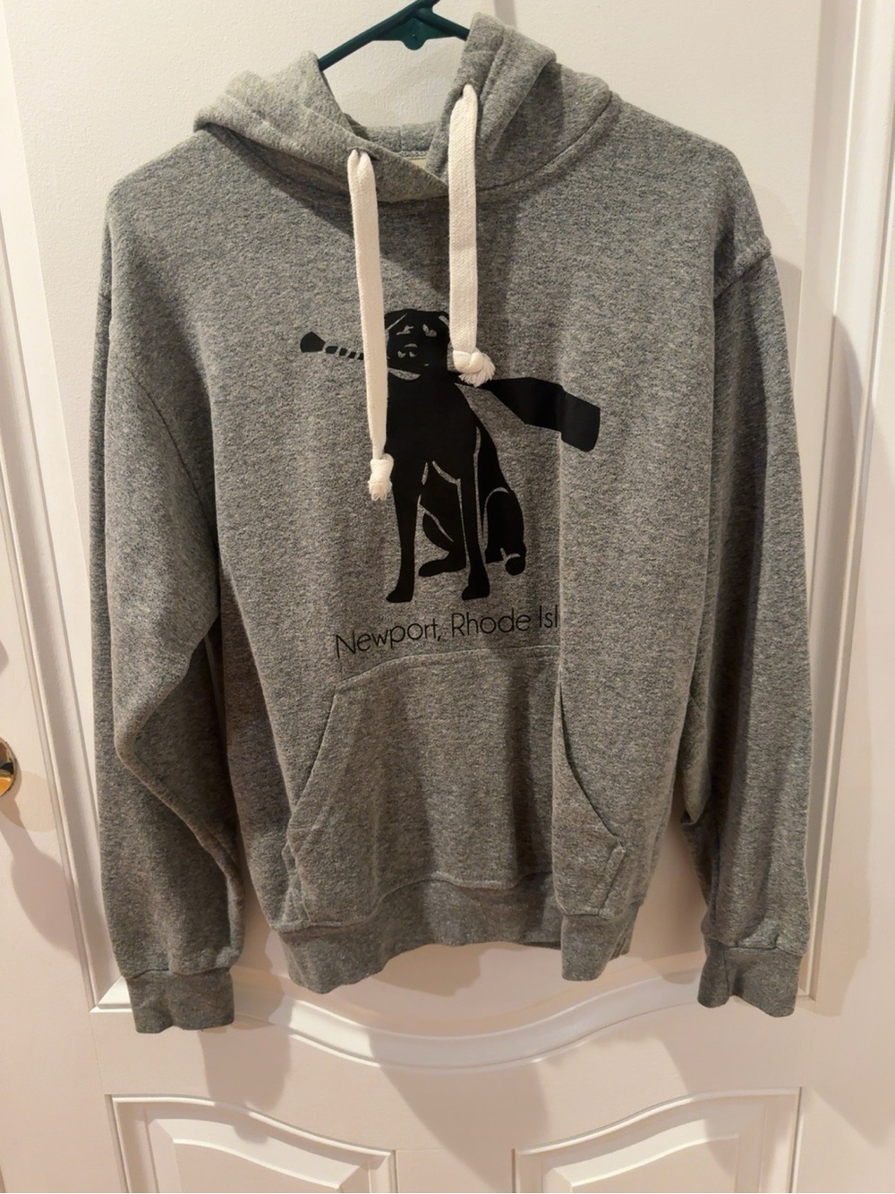 Jon Lauren Newport Rhode Island Black Dog Golf Hoodie Gray Pullover Size S